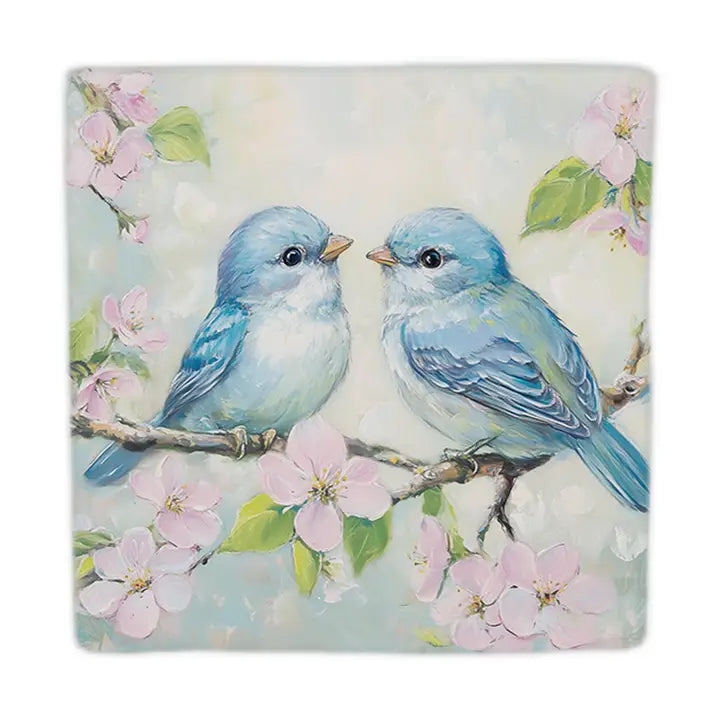 Blue Birds – natuurstenen decoratieve tegel