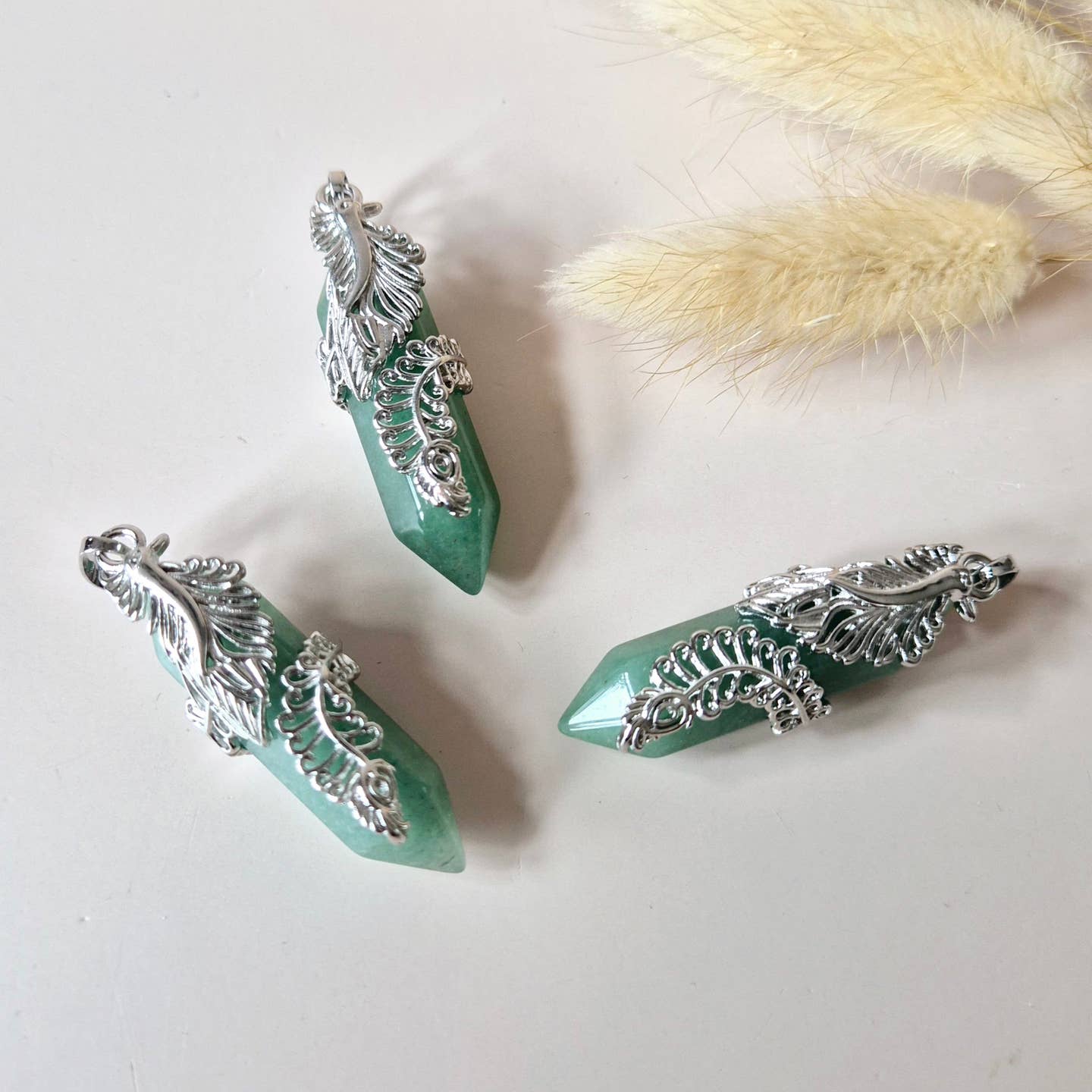 Groene Aventurijn Hanger – 4,5 cm | Gelukssteen met Sierlijke Houder