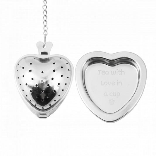 Hartvormig thee ei met uitlekschaaltje