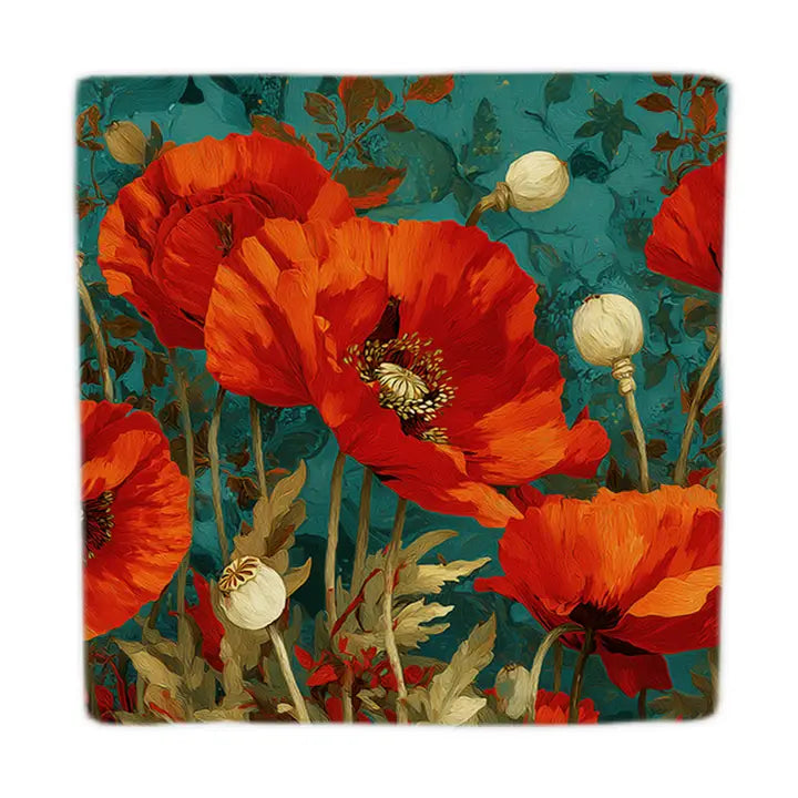 Red Poppies – natuurstenen decoratieve tegel