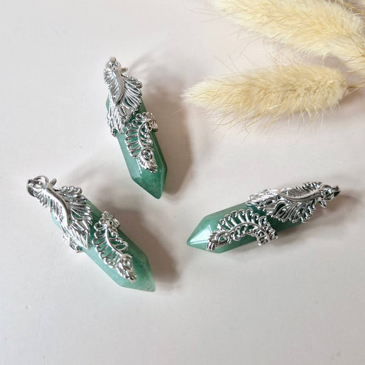 Groene Aventurijn Hanger – 4,5 cm | Gelukssteen met Sierlijke Houder