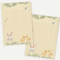 Briefpapier A5 lente konijn en eendjes