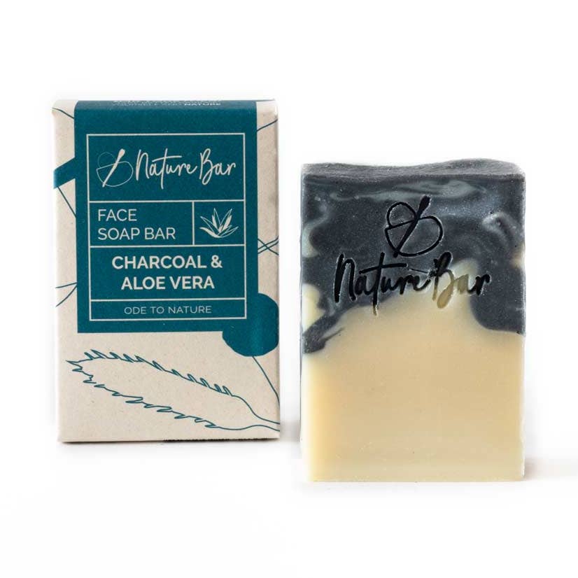 Activated Charcoal & Aloe Vera Face Soap Bar – Vegan & Handmade