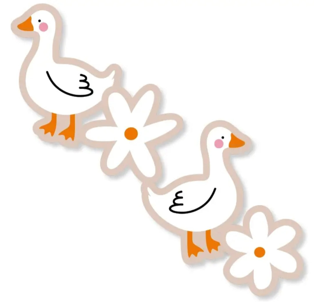 Cadeauzakje gansje + sluitsticker